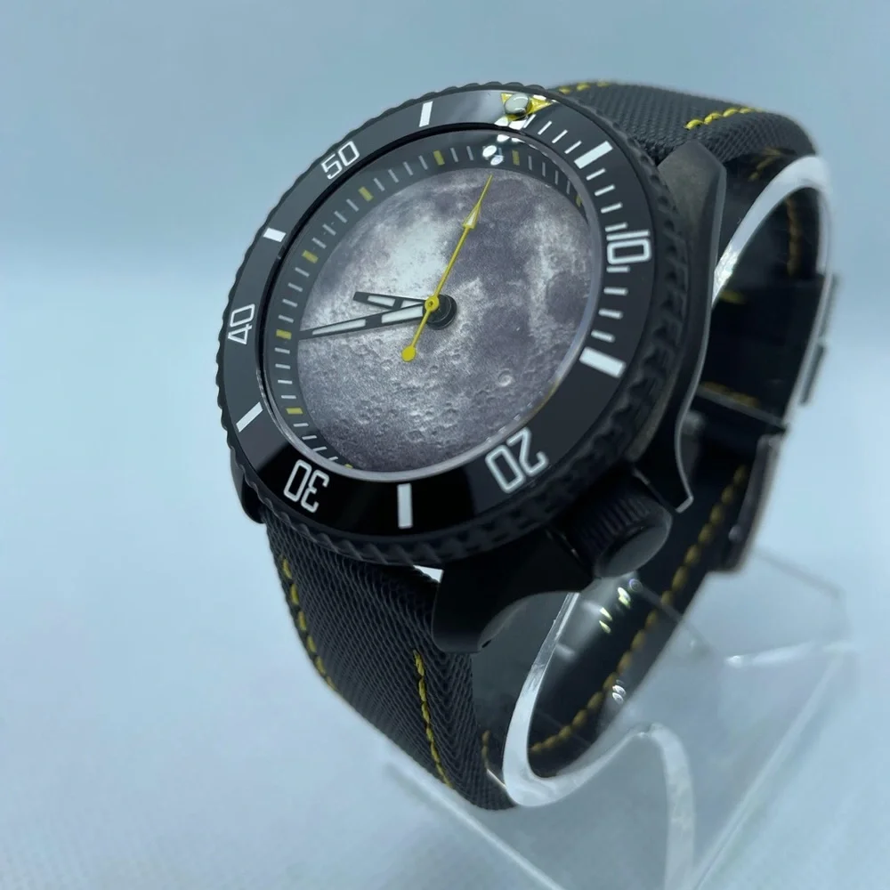 Custom built “light side of the moon” Seiko Mens Watch